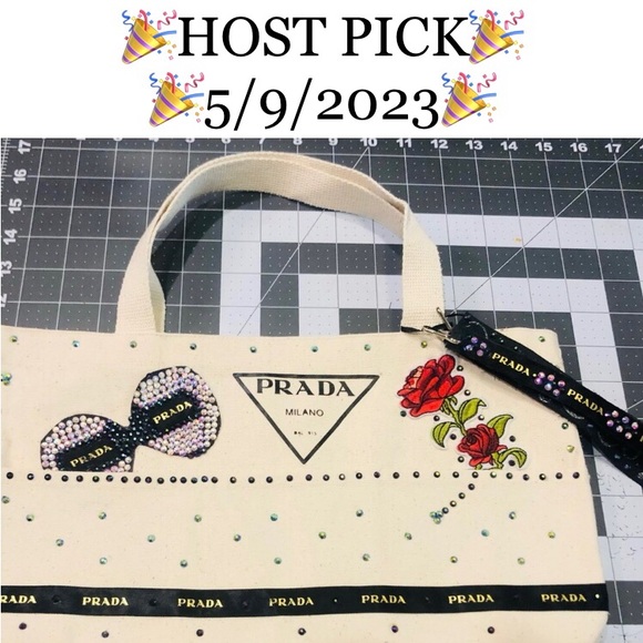 Prada Handbags - 🎉HP🎉🛍️”PRADA”🛍️Handmade by Me w/ Auth PRADA RIBBONS & BAG CHARMS🛍️